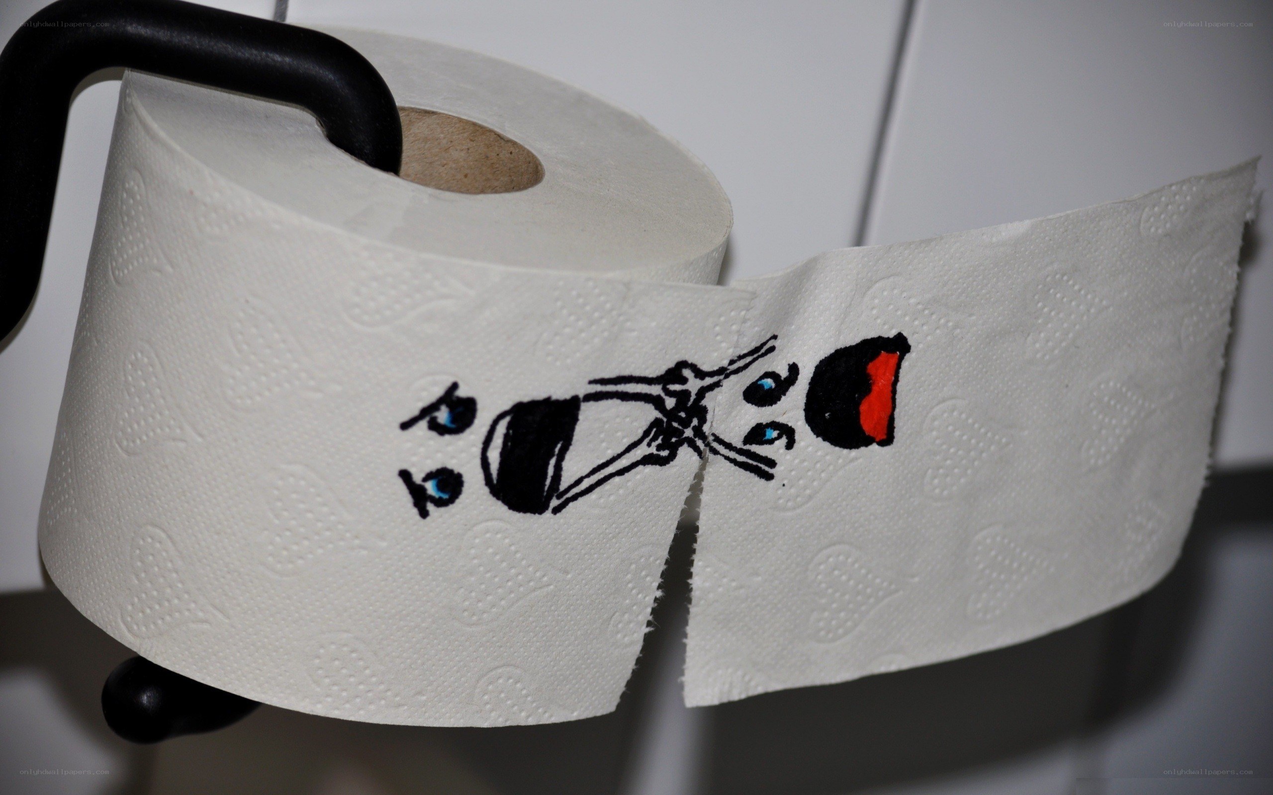 toilet paper with drawing