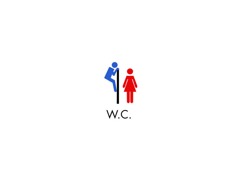 toilet sign with gender symbols