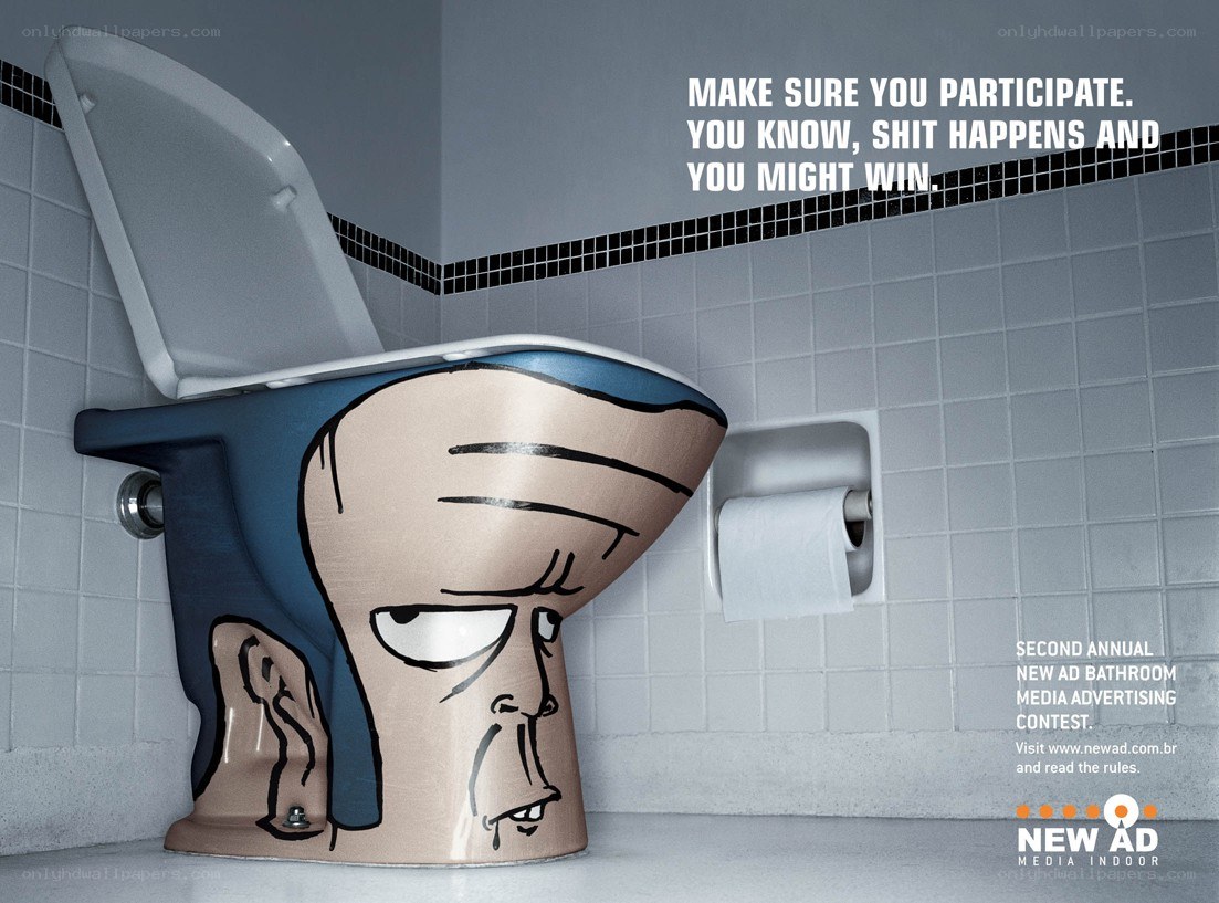 toilet with cartoon face