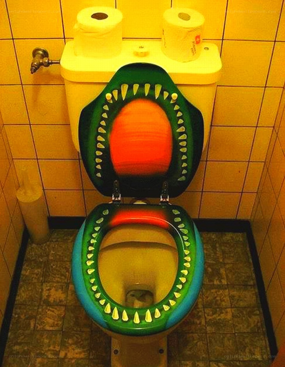 toilet with monster design
