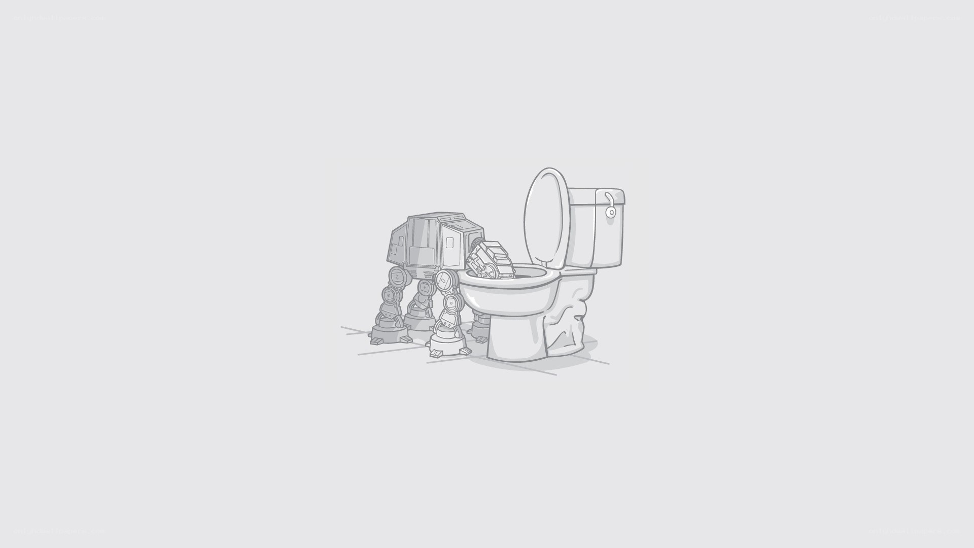toilet with robot figure