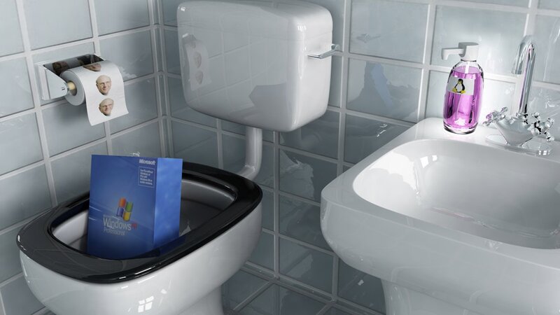 Toilet with software box