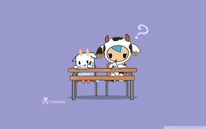 Tokidoki characters at school