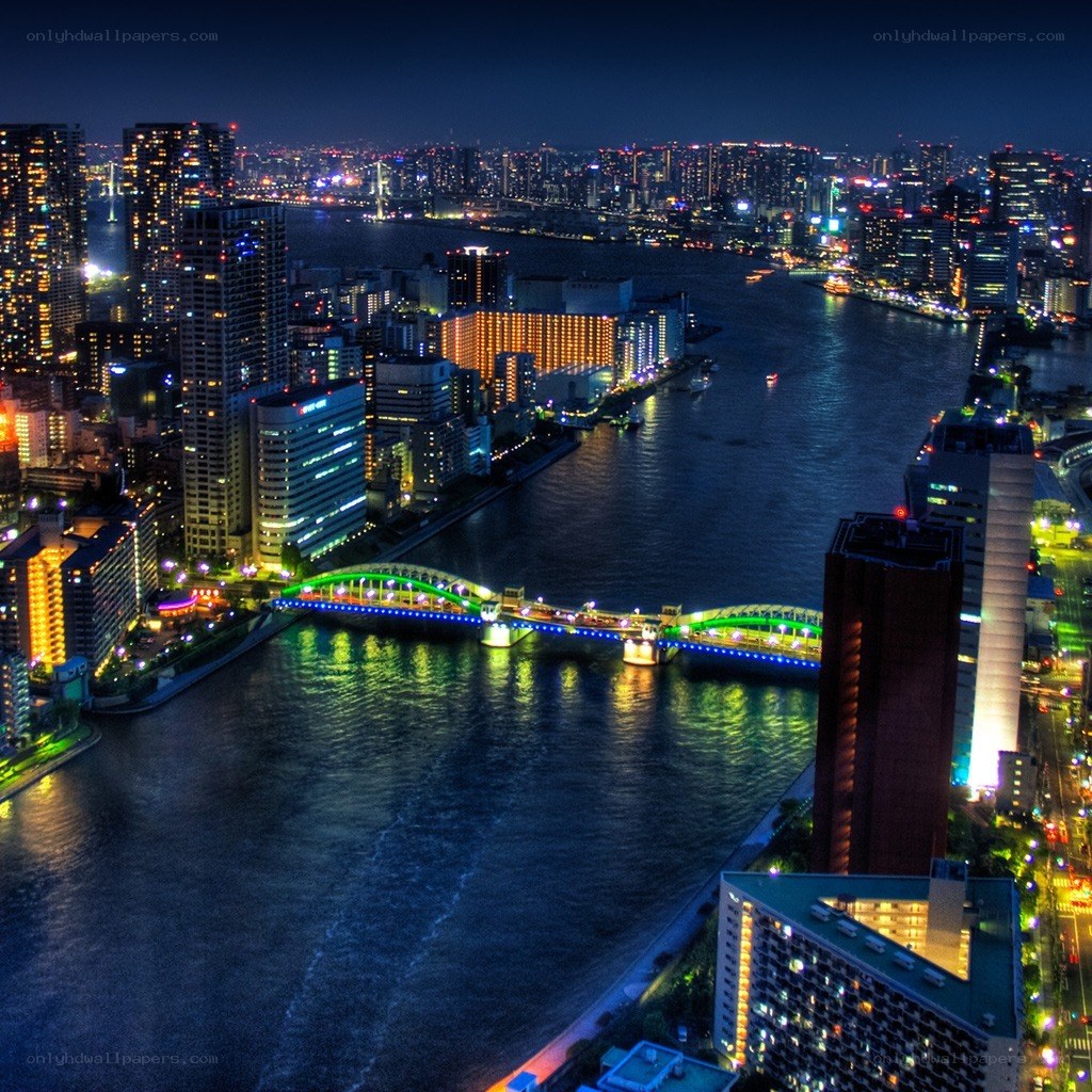 Tokyo at night skyline