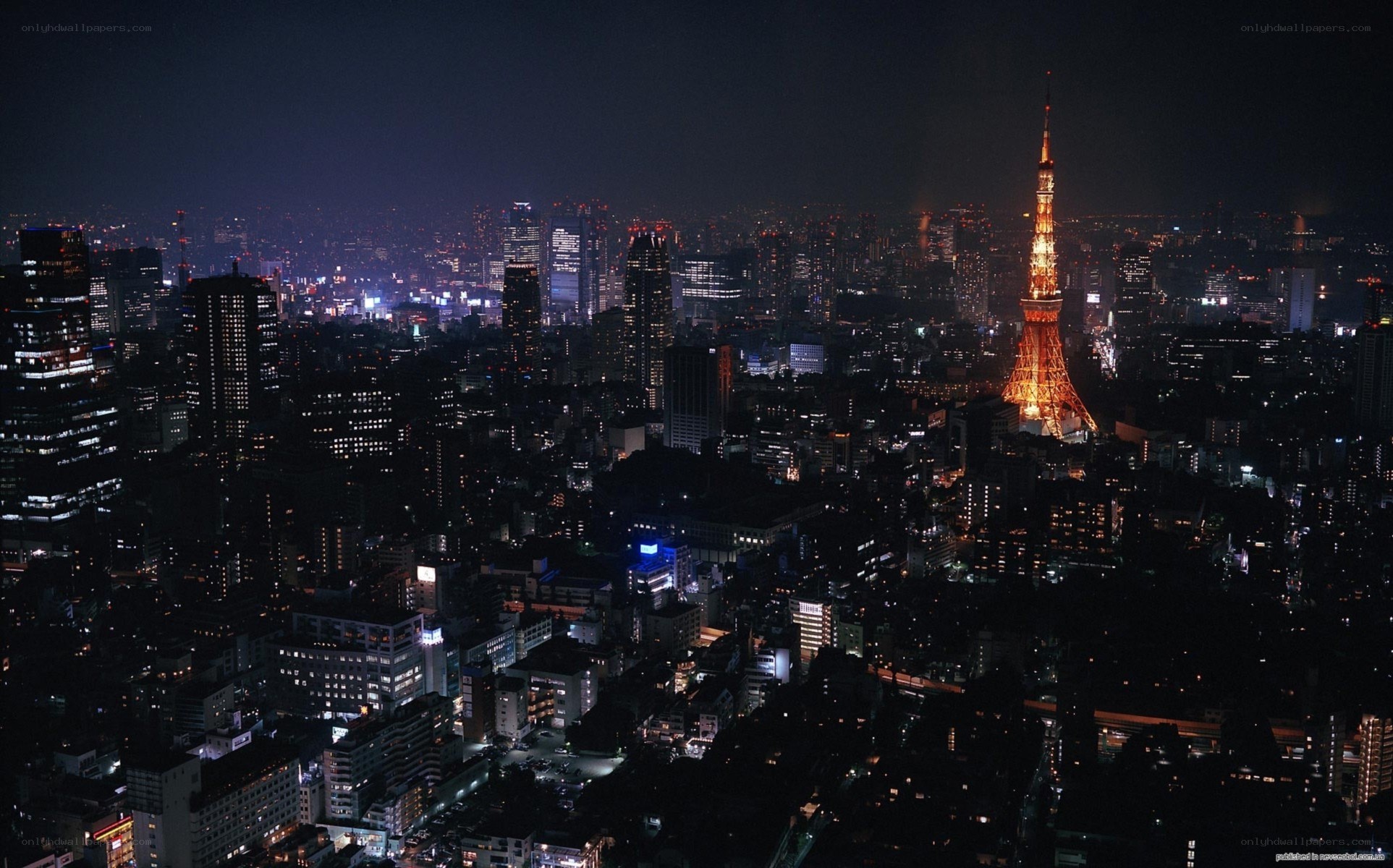 Tokyo at night skyline