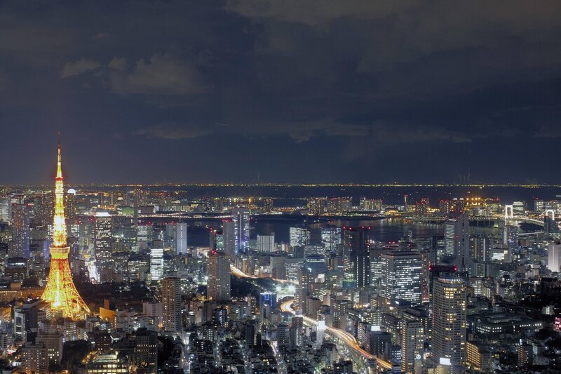 Tokyo at night skyline