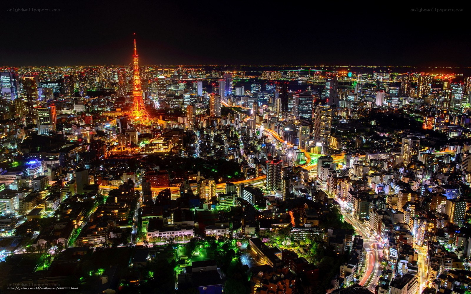 Tokyo at night skyline