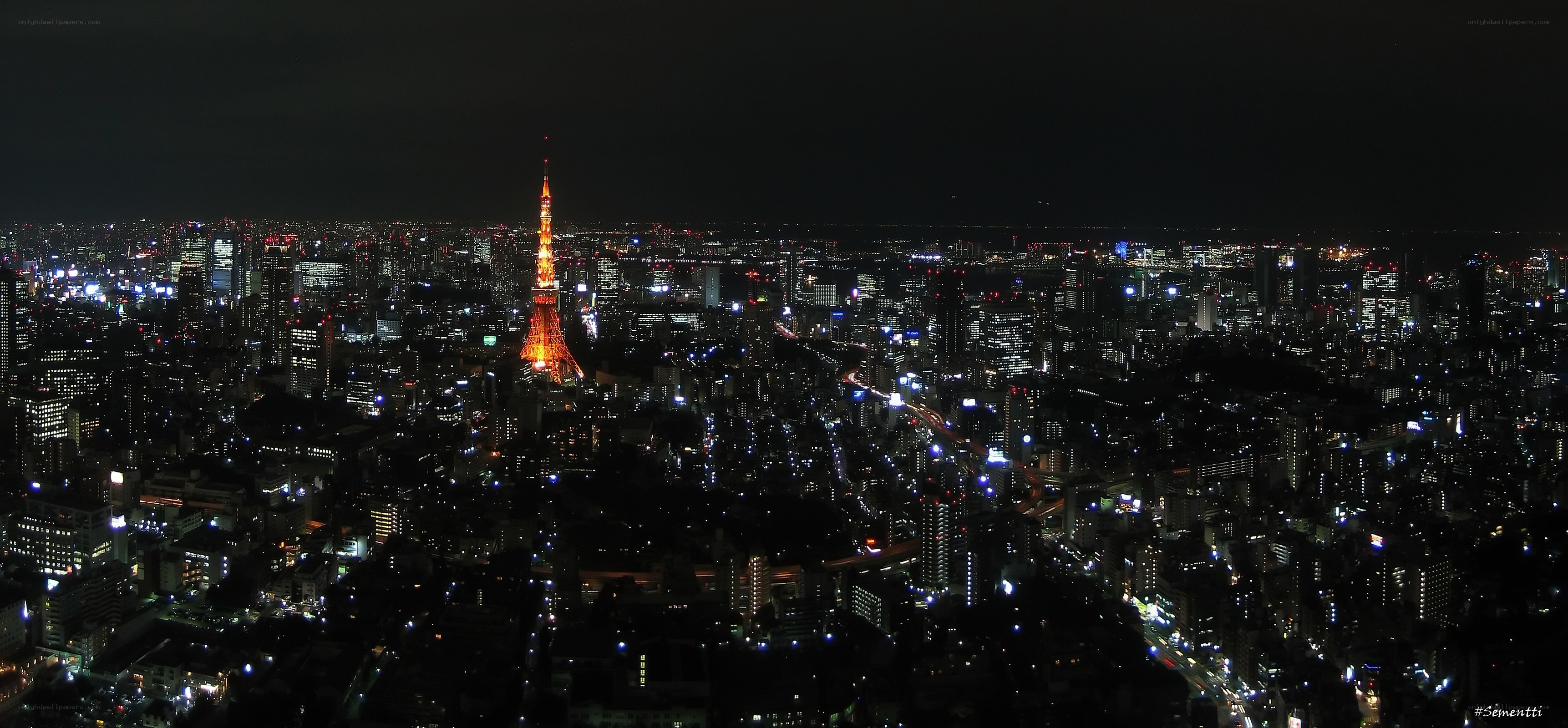 Tokyo at night skyline