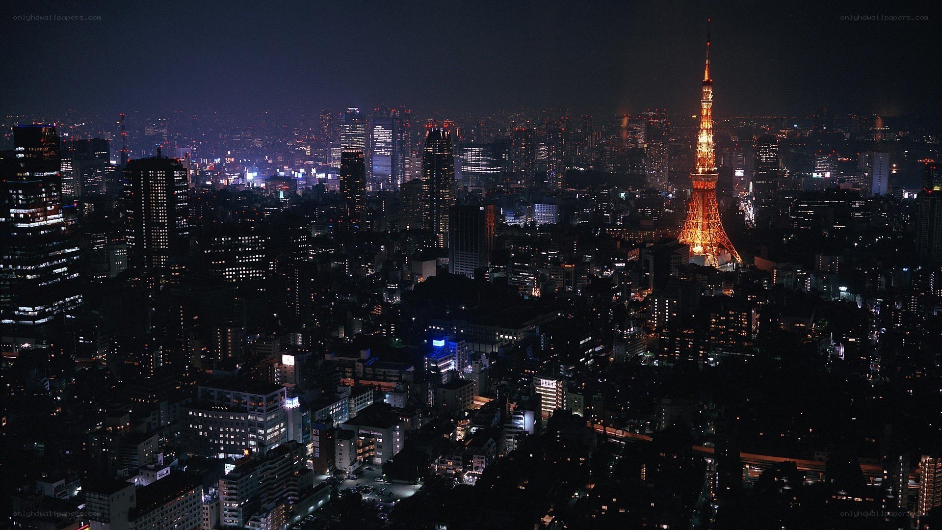 Tokyo at night skyline