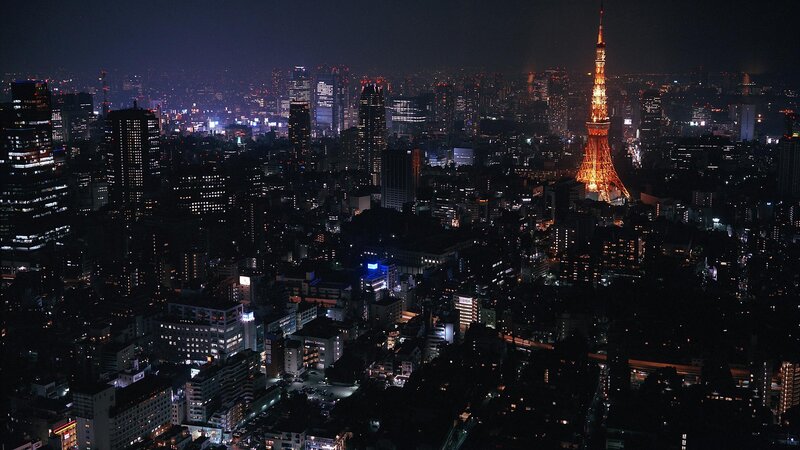 Tokyo at night skyline