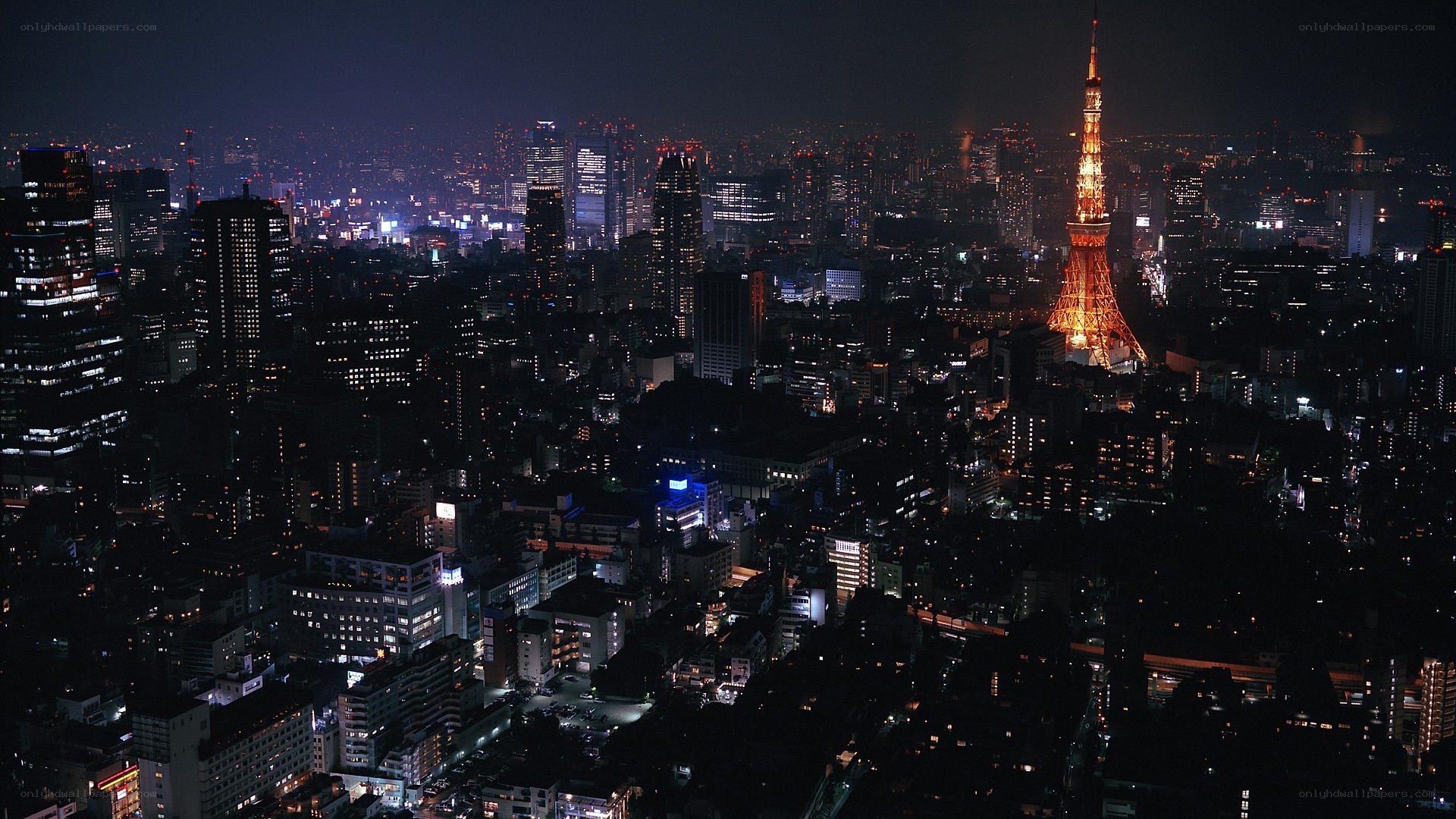 Tokyo at night skyline