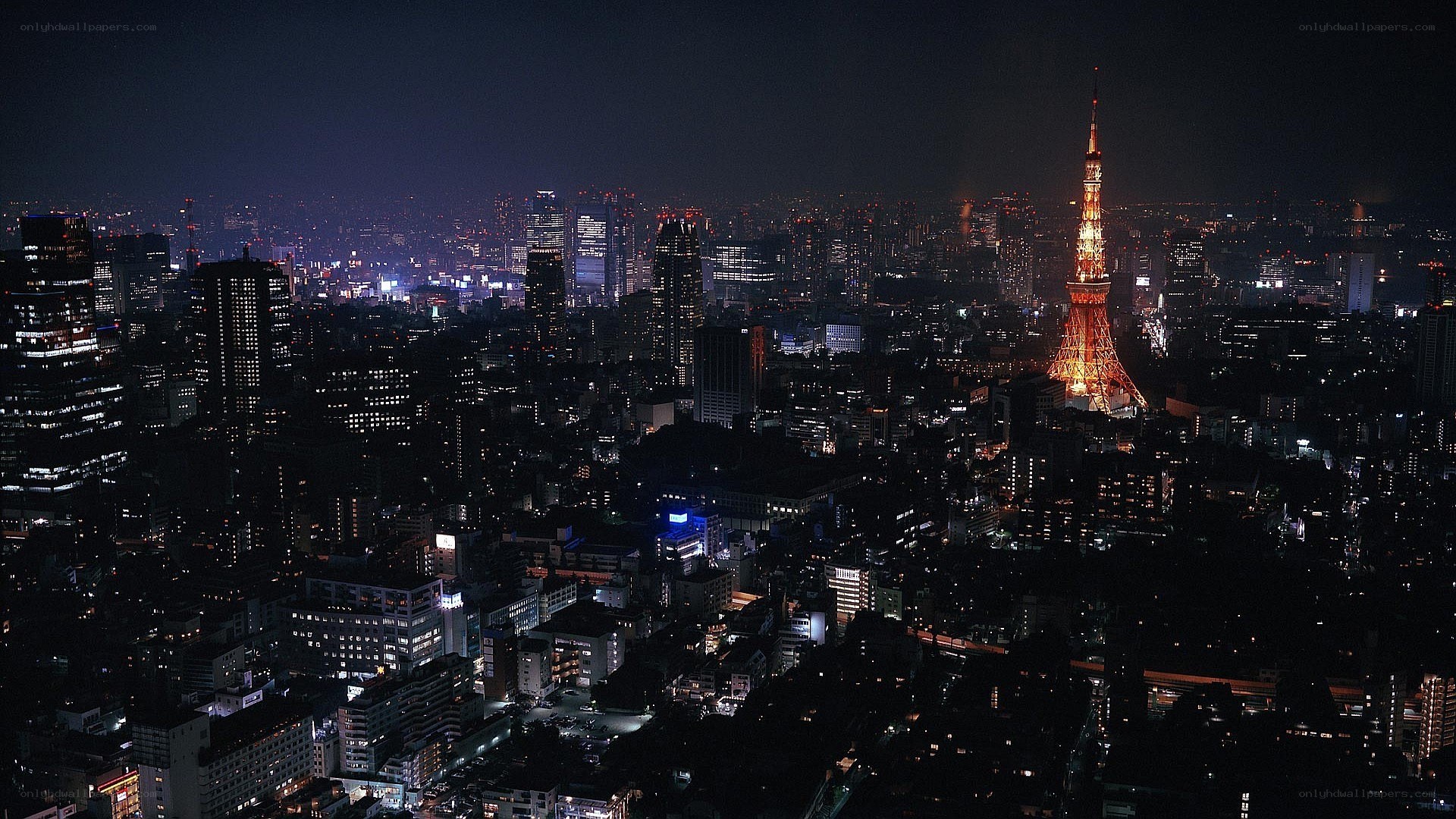 Tokyo at night skyline