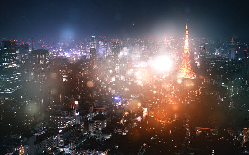 Tokyo at night with Tower