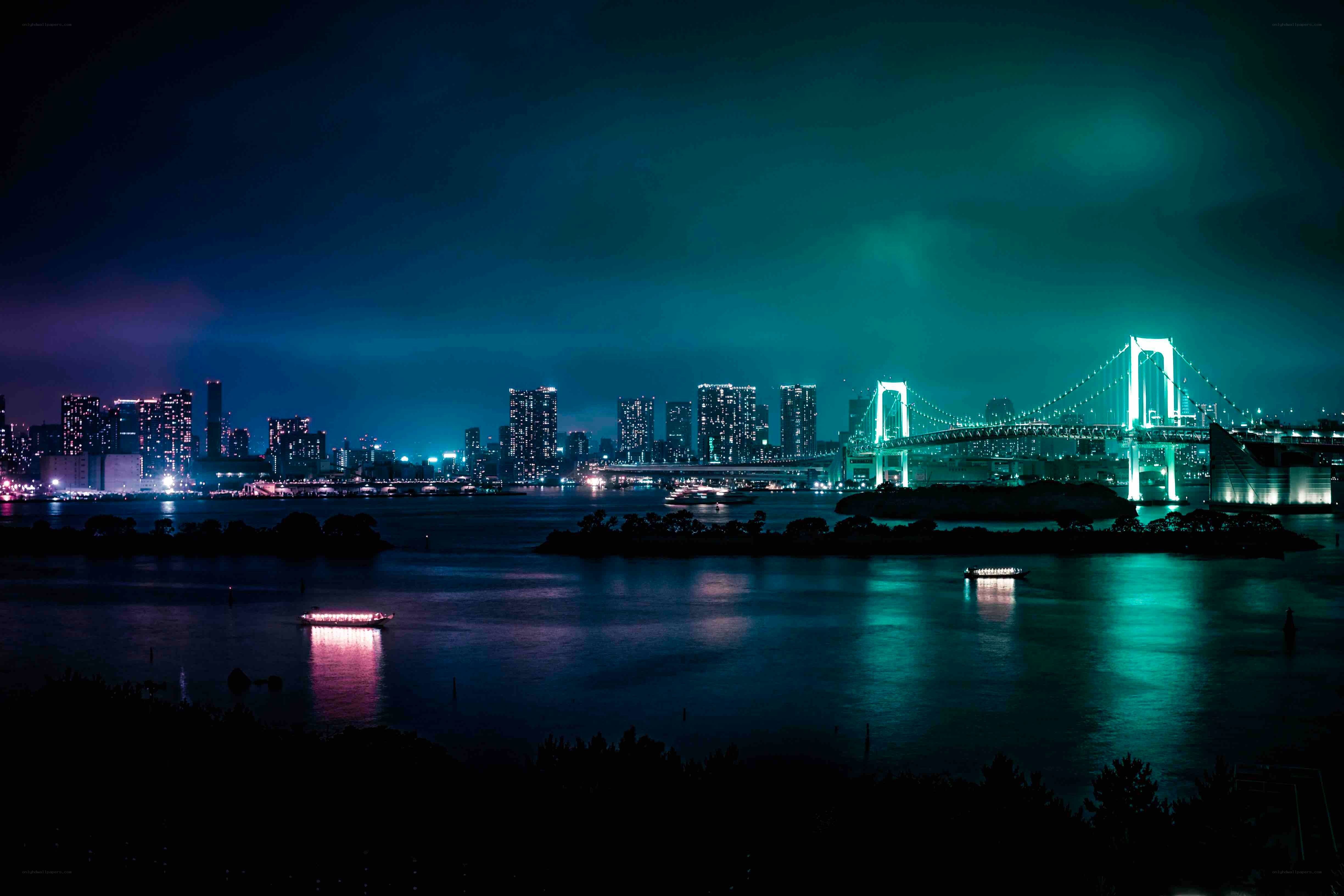 Tokyo Bay at night