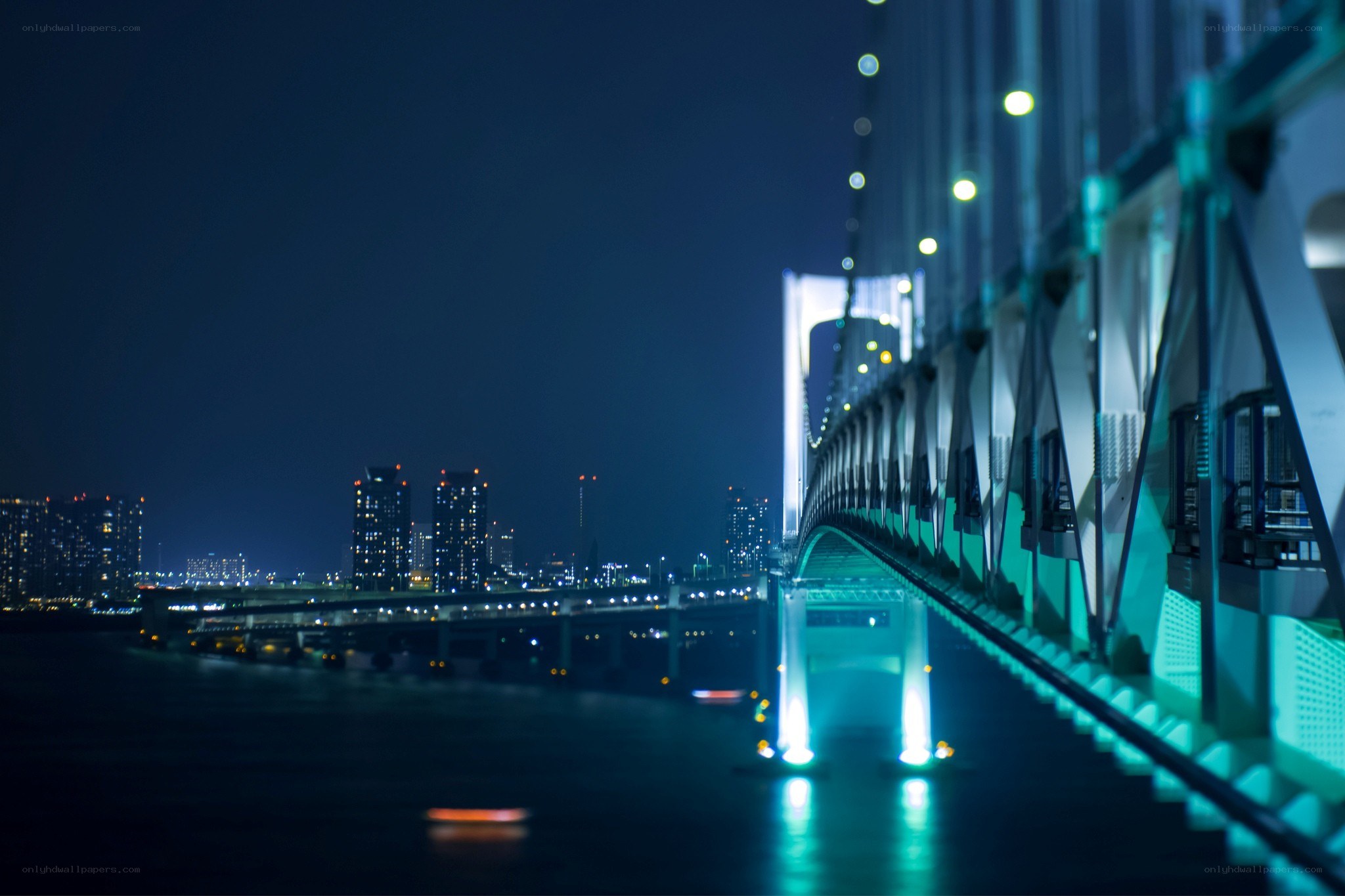 Tokyo Bay Bridge at night