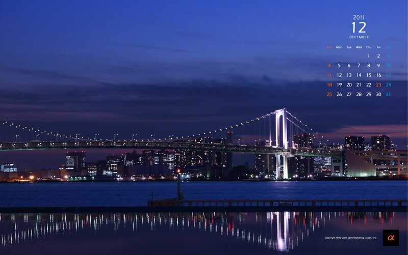 Tokyo Bay Bridge at Night — Blue