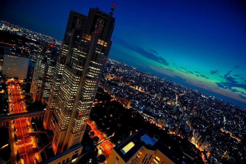 Tokyo City Hall at Night — Blue