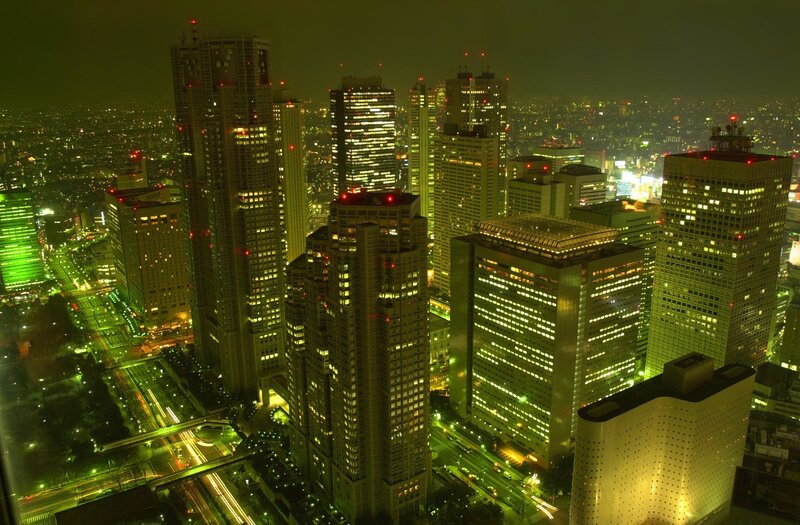 Tokyo city skyline at night