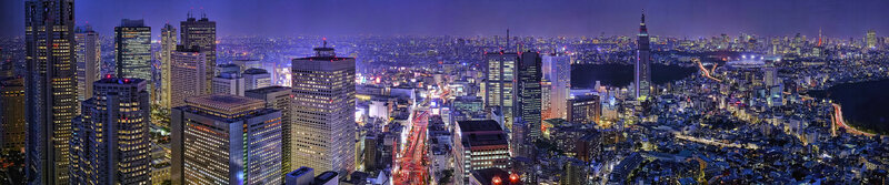 Tokyo city skyline at night