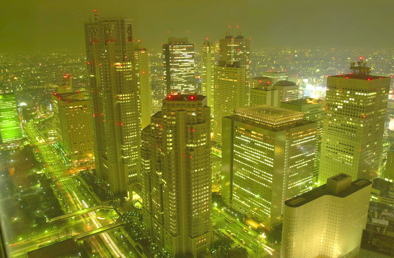 Tokyo city skyline at night