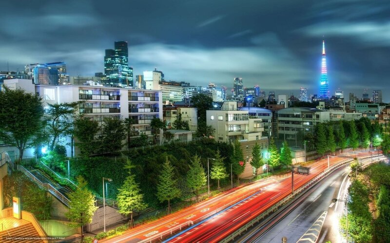 Tokyo City Skyline at Night — Blue, Dramatic