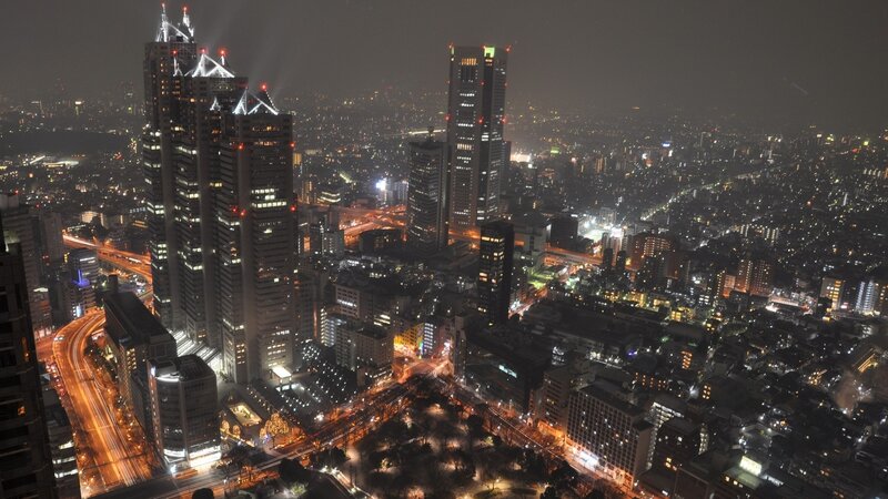 Tokyo City Skyline — Black, Urban, Night