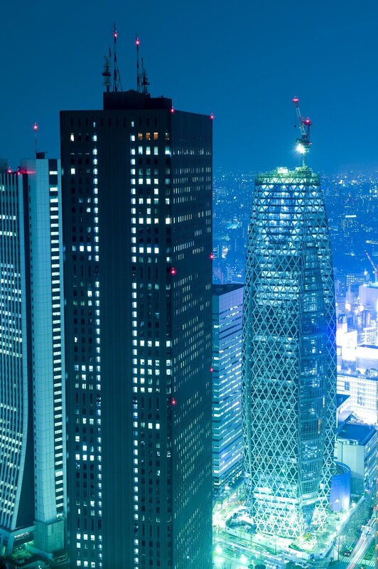 Tokyo City Skyline — Blue, Dramatic, Night