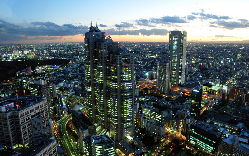 Tokyo City Skyline — Blue