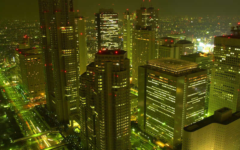 Tokyo City Skyline — Green, Urban