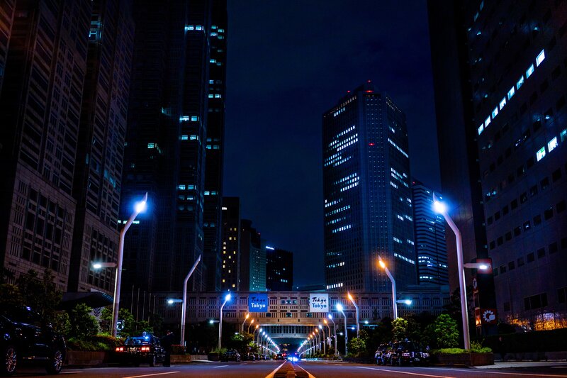 Tokyo City Street at Night