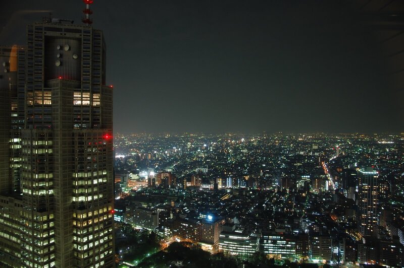 Tokyo Cityscape at Night — Black, Dark