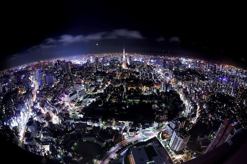 Tokyo Cityscape at Night — Black, Dramatic, Photograph, Tokyo Tower