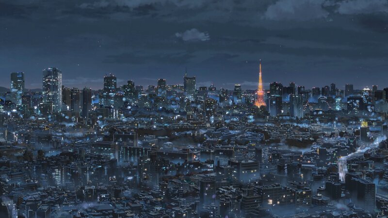 Tokyo Cityscape at Night — Blue, Serene, Anime