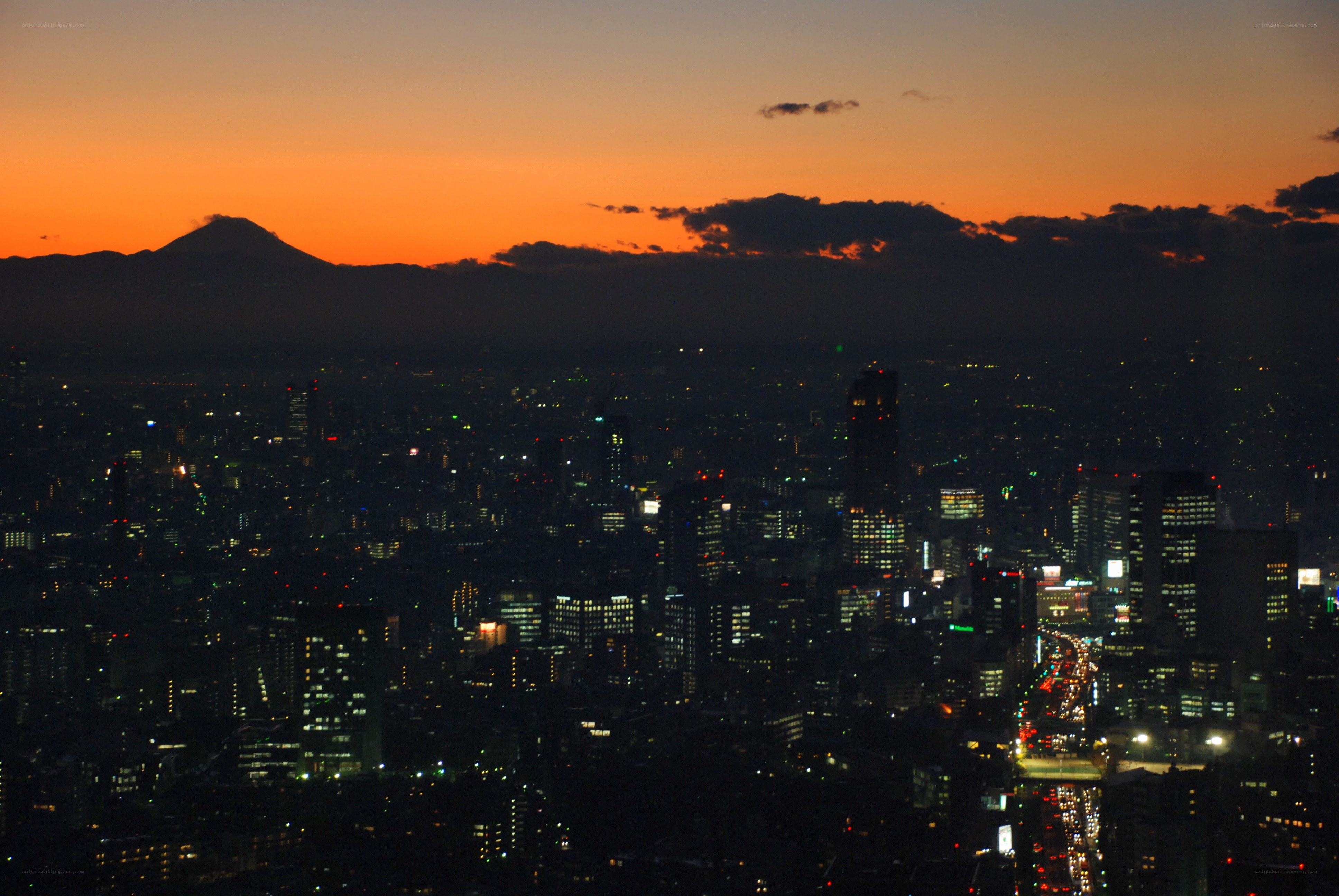 Tokyo cityscape at sunset
