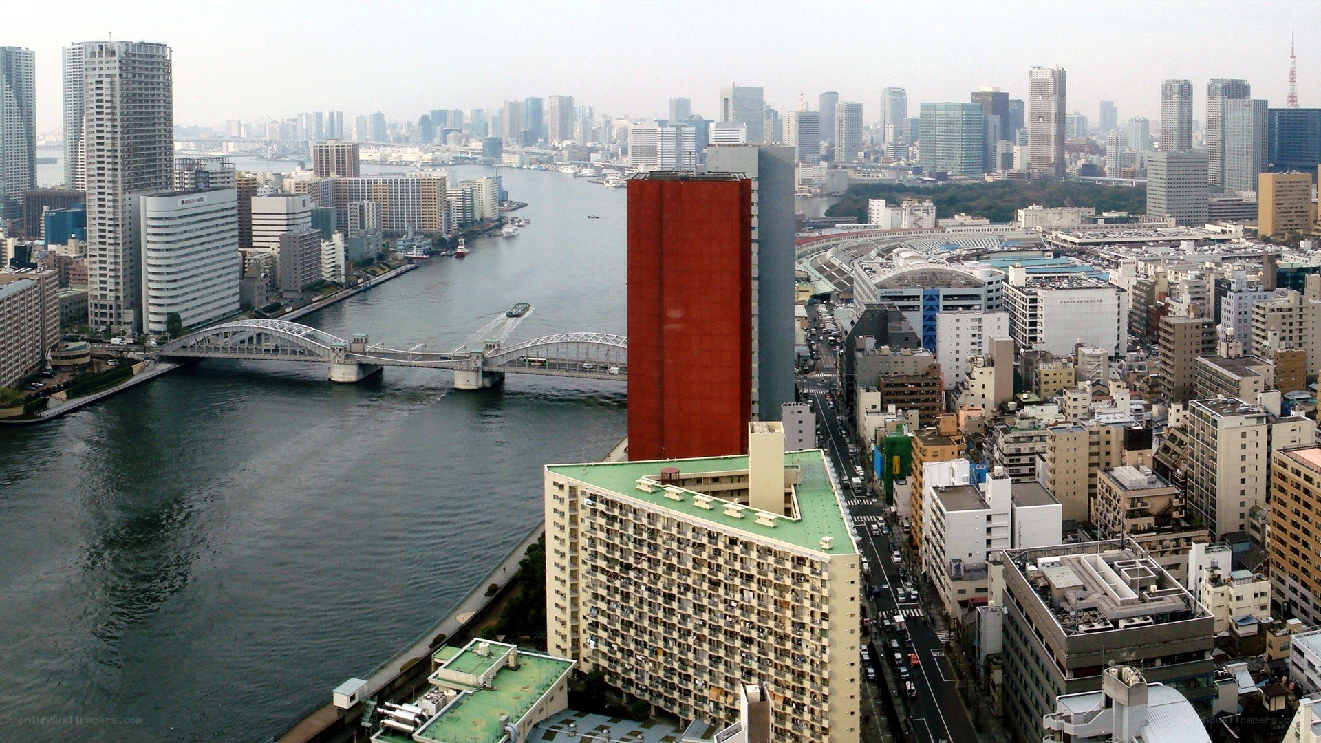 Tokyo cityscape with river