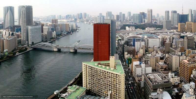 Tokyo cityscape with river