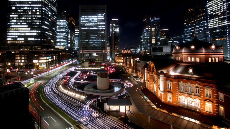 Tokyo night cityscape