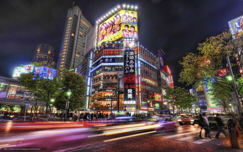 Tokyo night street scene