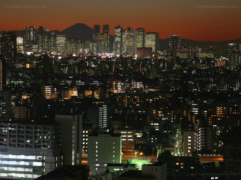 Tokyo skyline at dusk