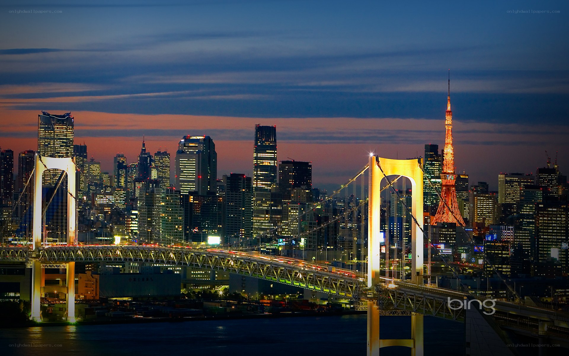 Tokyo skyline at dusk
