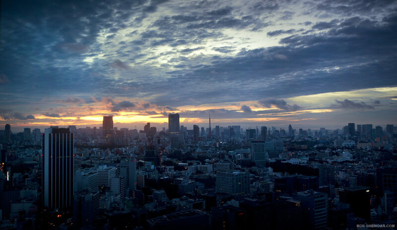 Tokyo skyline at dusk
