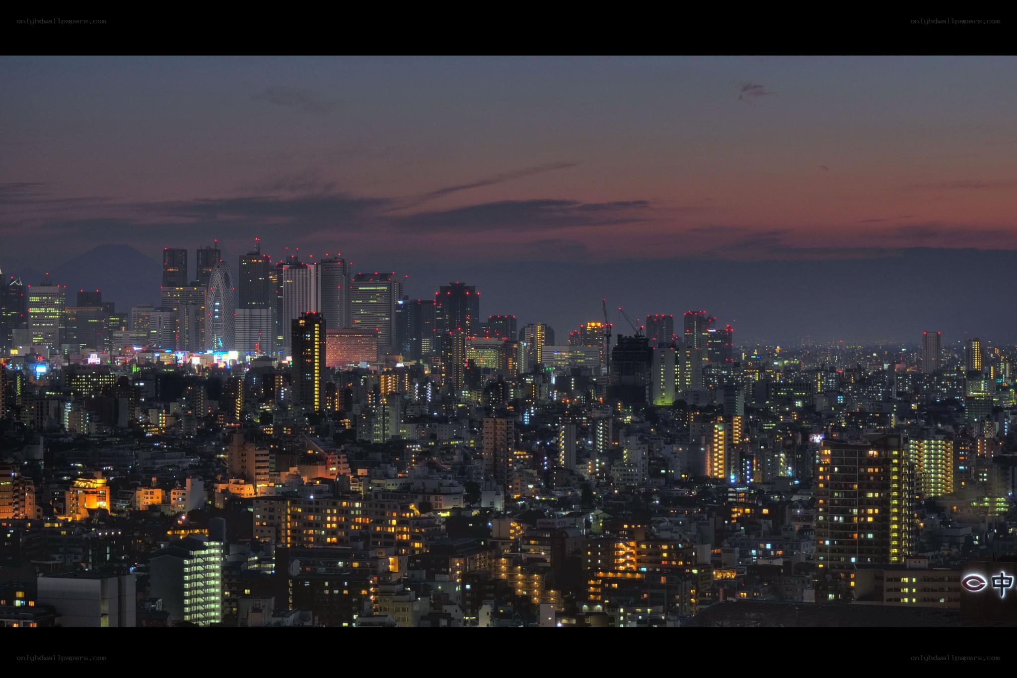 Tokyo skyline at dusk