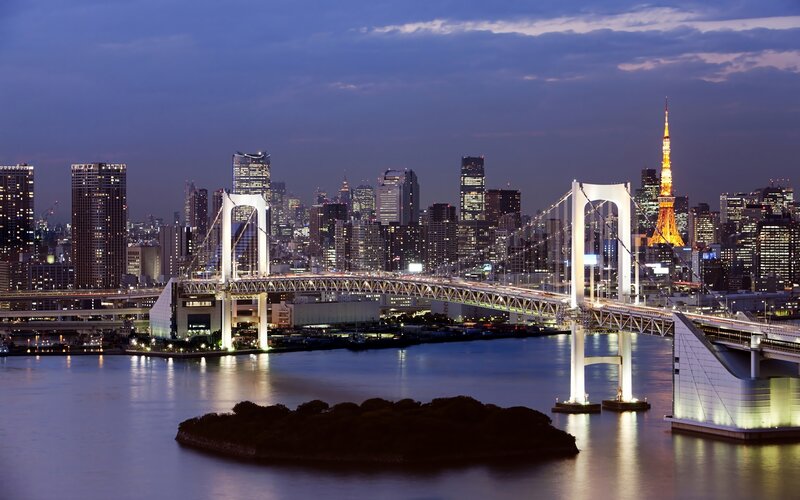 Tokyo skyline at dusk