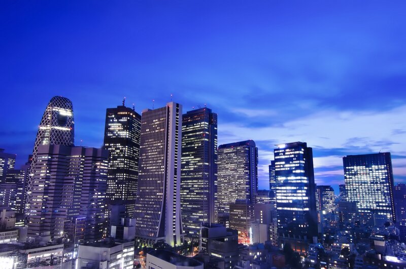 Tokyo Skyline at Dusk — Blue, Calm