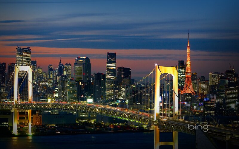Tokyo Skyline at Dusk — Blue, Dramatic, Night