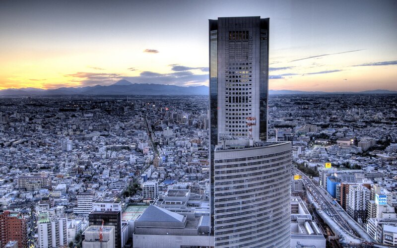 Tokyo Skyline at Dusk — Gray
