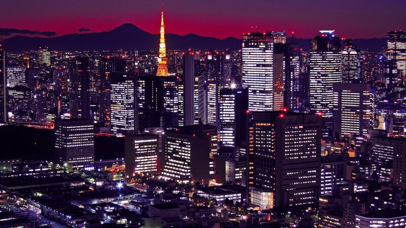 Tokyo skyline at dusk