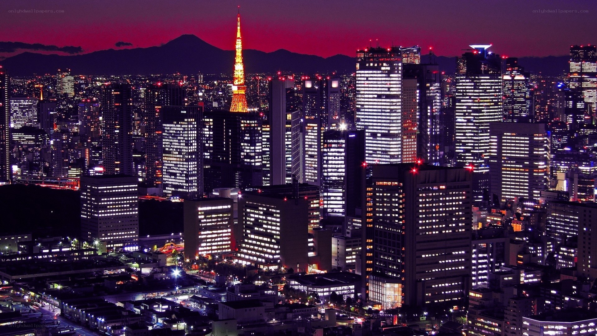 Tokyo skyline at dusk