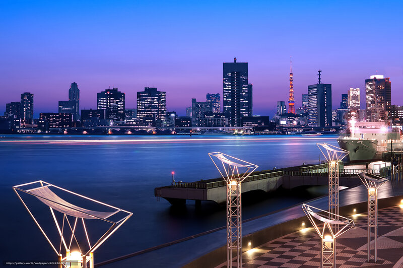 Tokyo Skyline at Night — Blue