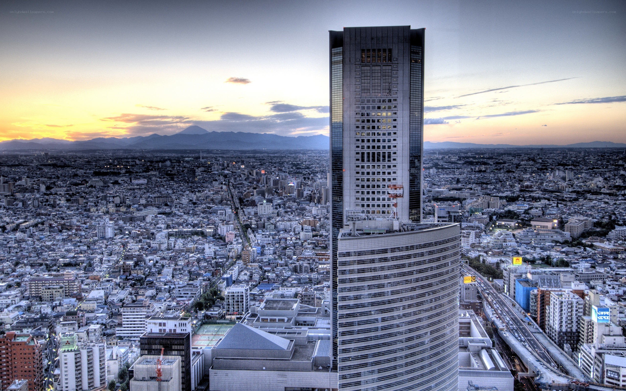 Tokyo skyline at sunset